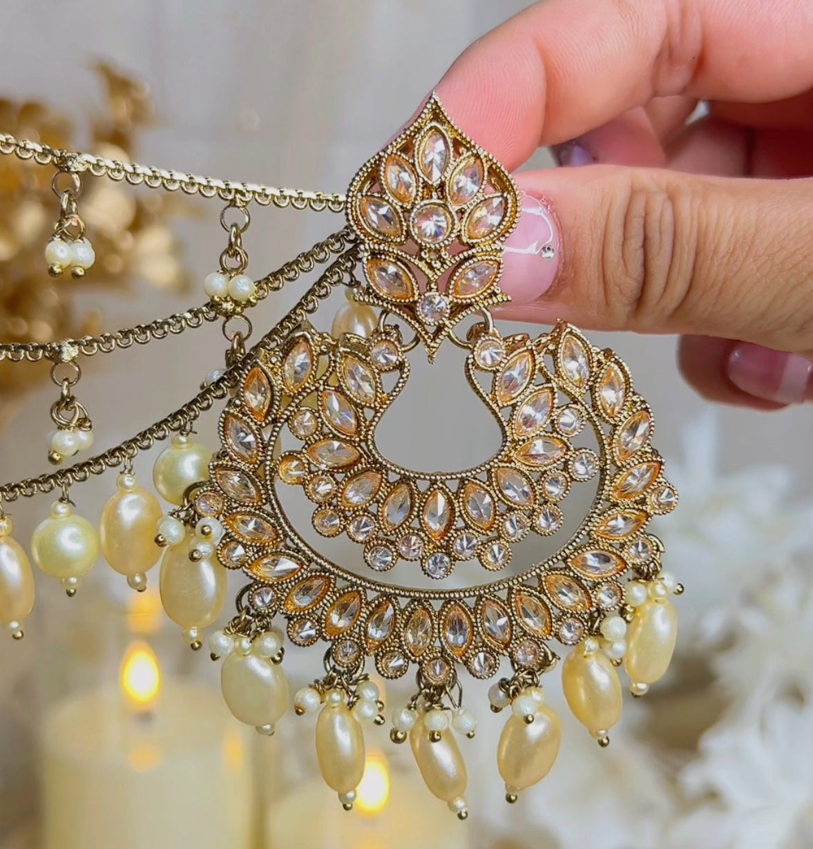 SOHANA- Polki Sahare Earrings Tikka Set