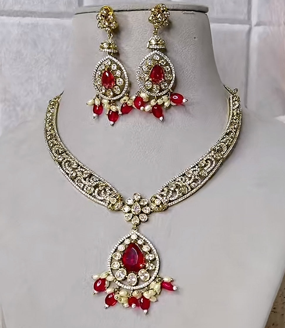 HIRA- American Diamond Necklace Set