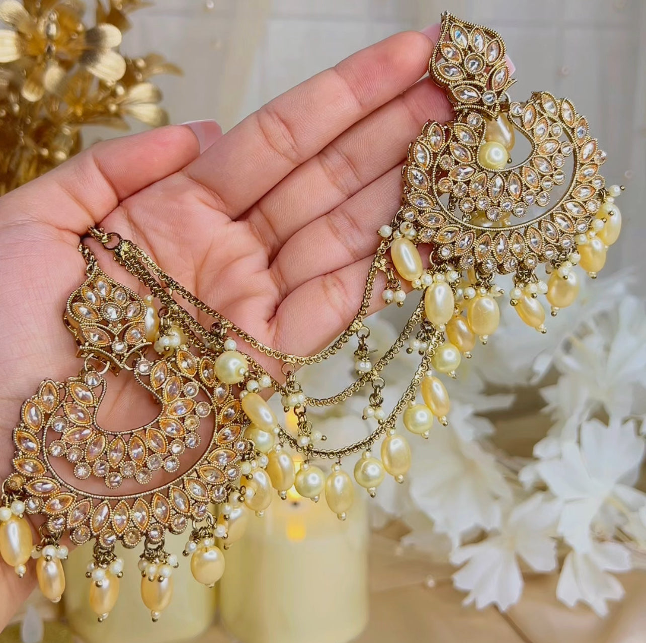 SOHANA- Polki Sahare Earrings Tikka Set