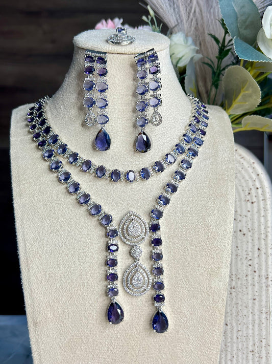 Dublet Purple A.D. Necklace Set