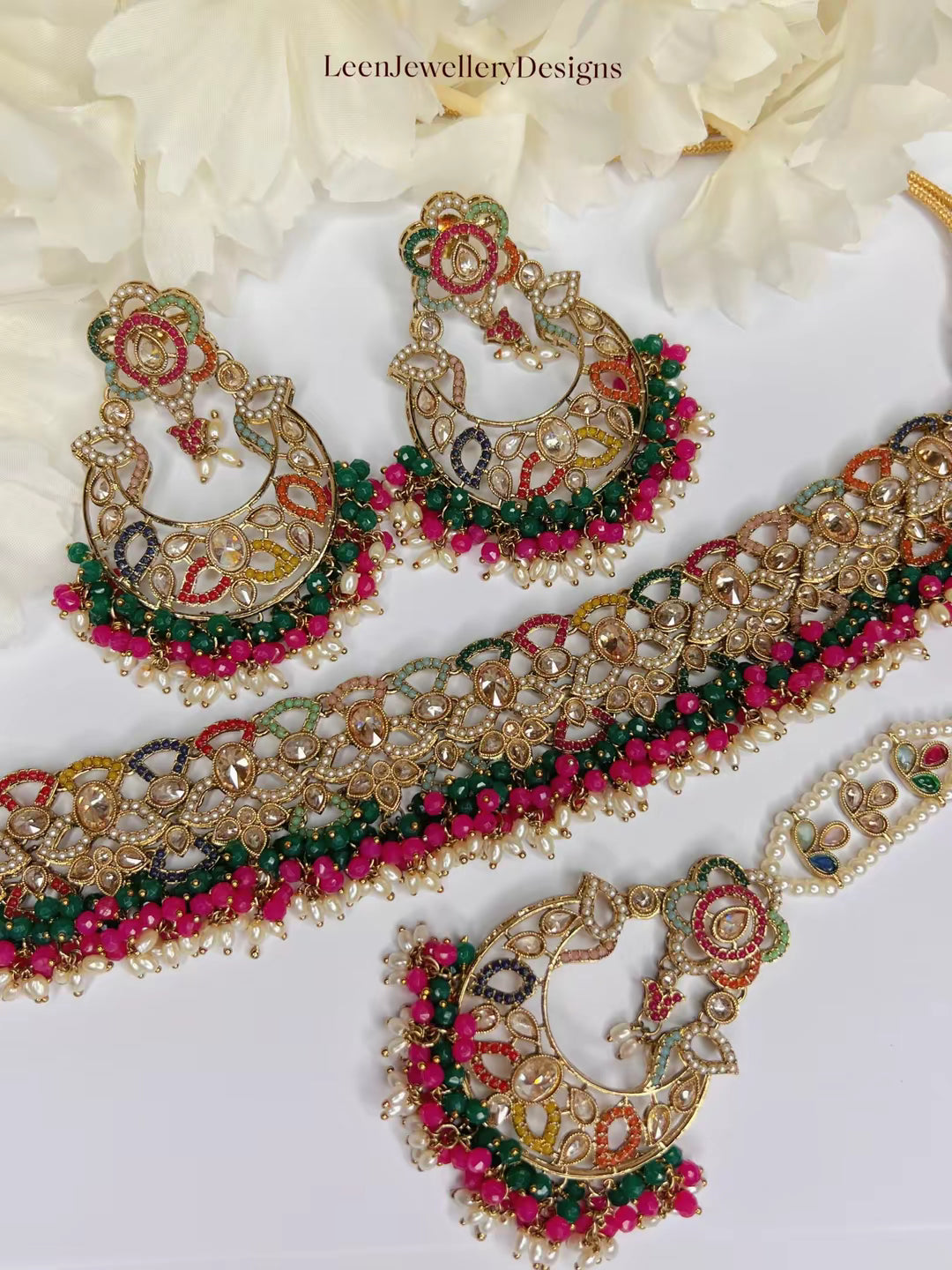 Navrattan Polki Multi Choker Set