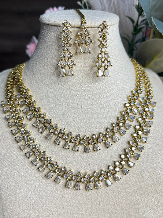 RANIA- Double Layer American Diamond Set