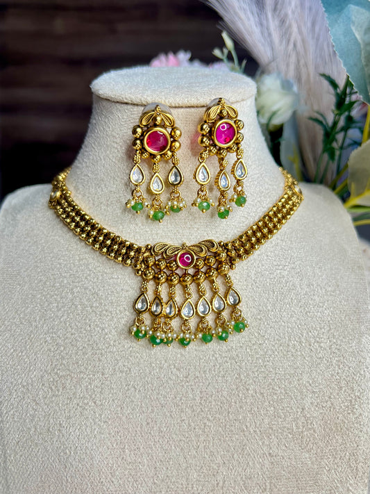 Micro Heritage Gold Plated Necklace Set